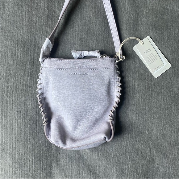 LIKA LEATHER CROSSBODY BAG Lucky Brand (violet/ lilac) NWT “boho chic” Y2K style - Picture 3 of 5